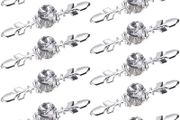 10 Pack Crystal Drawer Knobs with Silver Plate - Diamond Shape Cabinet Drawer Knob Drawer Pull Handle Cupboard Wardrobe Drawer Pull Handle Furniture Knobs with Screws (FREE POSTAGE)