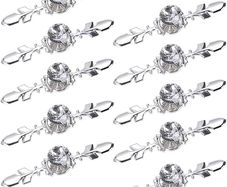 10 Pack Crystal Drawer Knobs with Silver Plate - Diamond Shape Cabinet Drawer Knob Drawer Pull Handle Cupboard Wardrobe Drawer Pull Handle Furniture Knobs with Screws (FREE POSTAGE)