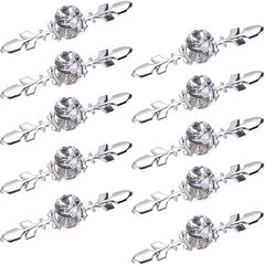 10 Pack Crystal Drawer Knobs with Silver Plate - Diamond Shape Cabinet Drawer Knob Drawer Pull Handle Cupboard Wardrobe Drawer Pull Handle Furniture Knobs with Screws (FREE POSTAGE)
