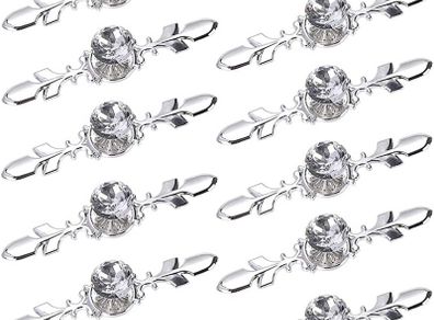 10 Pack Crystal Drawer Knobs with Silver Plate - Diamond Shape Cabinet Drawer Knob Drawer Pull Handle Cupboard Wardrobe Drawer Pull Handle Furniture Knobs with Screws (FREE POSTAGE)
