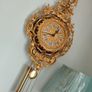 Vintage  Brass Wall clock Rococo curved Image 3