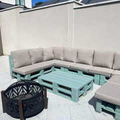 Large Garden Furniture Set with Cushions