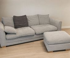 Large Grey Sofa with 2 Matching Footstools