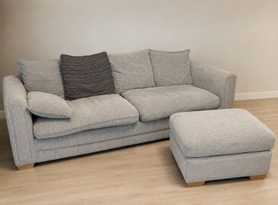 Large Grey Sofa with 2 Matching Footstools