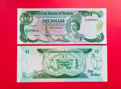 Belize  1  Dollars   1987  Pick  46  SCARCE  ( Uncirculated )