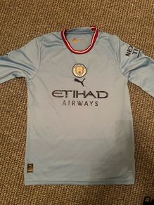 Long Sleeve Manchester City F.C. Home 22/23 Replica Jersey