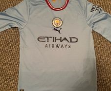 Long Sleeve Manchester City F.C. Home 22/23 Replica Jersey