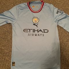 Long Sleeve Manchester City F.C. Home 22/23 Replica Jersey