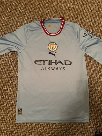 Long Sleeve Manchester City F.C. Home 22/23 Replica Jersey
