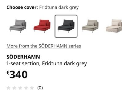 Ikea Soderhamn One Seat Section PINK
