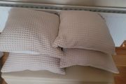 4x Large Cushions in a Cream Waffle Effect Material