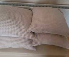 4x Large Cushions in a Cream Waffle Effect Material