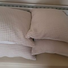 4x Large Cushions in a Cream Waffle Effect Material
