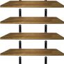 NEW SALE | Shelves Wood Wall Mounted Shelf, Rustic Shelves Set of 5 Light brown Image 2