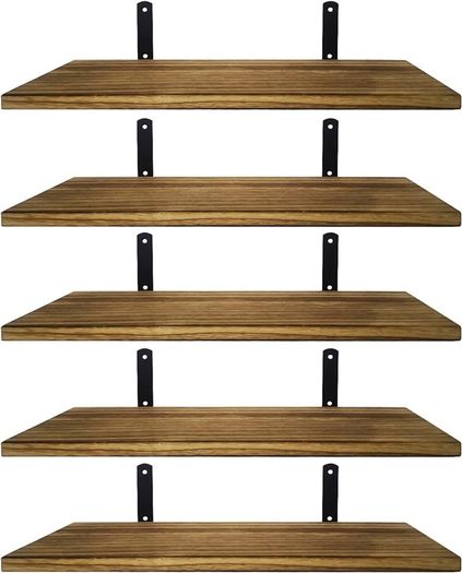 SALE | Wood Wall Mounted Shelf, Rustic Shelves Set of 5