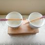 Noodle Bowls Japanese Flower  Set of two noodle bowls boxed in a wooden crate with 2 pairs of chop sticks. These are a great idea for a new home or perhaps the kids setting our on their own. Attractive on the table giving a genuine oriental feel. Weight ( Image 4