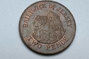 Old English Coin, 2 Pence 1989 Bailiwick of Jersey