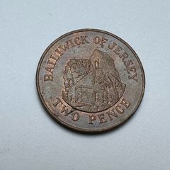 Old English Coin, 2 Pence 1989 Bailiwick of Jersey