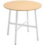 Dining table, industrial style, rounded design, stable up to 60 kg, 80 x 76H cm, Natural wood/White Image 2