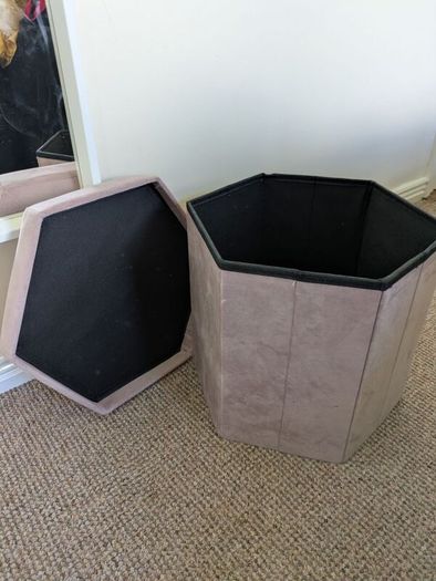 pink storage box/bench