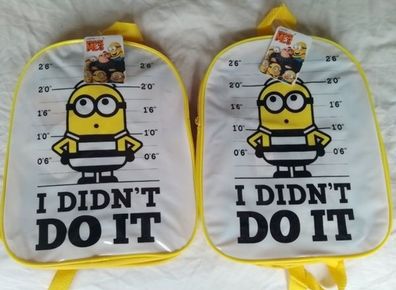 2 x Minions Despicable Me School back packs