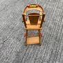 Vintage wooden doll high chair FROM THE 1930S featuring a built-in play tray with a wire bead Image 6