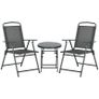 Three-Piece Garden Seat Set, with Glass-Top Table - Dark Grey Image 2