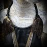 1 Sexy Leather and Chains Bib Necklace Bird Skull Wings Apocalyptic Image 4