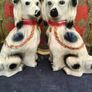 2 x Vintage Chalkware Dogs Image 2