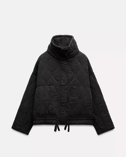 ZARA Padded Quilted Jacket Charcoal Size S!