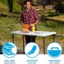 4 x 2 ft (122 x 61 cm) Rectangular Light Commercial Fold-in-Half Folding Table with 3 Adjustable Heights of 24/29/36 inch (FREE POSTAGE) Image 2