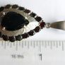 Vintage  Natural Garnet and Sterling Silver 925 Pendant , Necklace length 10" - 8,4g Image 9
