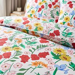 Spring Flowers King Size Duvet Cover Set Reversible