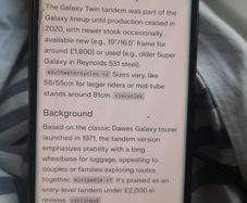 Dawes Galaxy Tandem
