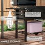 3-in-1 Charcoal BBQ Grill Trolley with Smoker Image 6