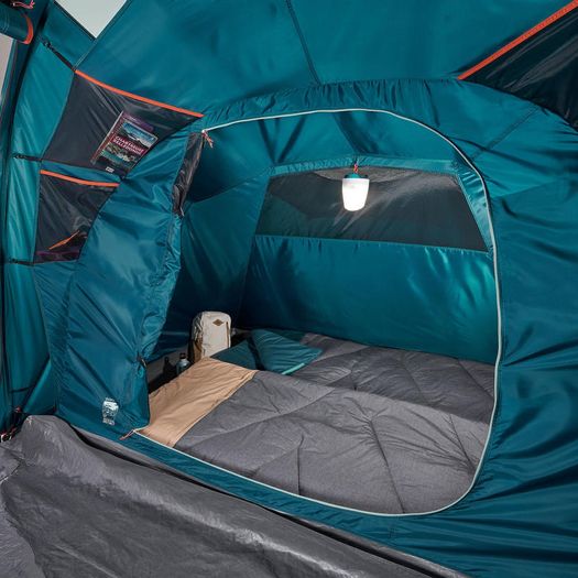Quechua 4-person, 2-bedroom camping tent, Arpenaz 4.2