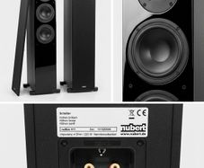 Pair of Nubert nuBox 511 floorstanding speakers in black.
