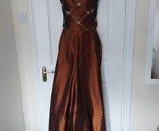 Occasion Dress Debs Wedding Bridesmaid Two Piece Bodice & Skirt Chocolate Bronze - Size 10/12