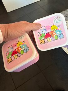 Two set of kids squishmallow lunch boxes