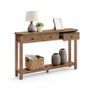 Console Table with 3 Drawers and Lower Storage Shelf Honey Brown 120cm Image 2