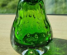 Murano -style  glass paperweight in the shape of a pear,