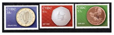 2002 Ireland Euro Currency Commemorative  Stamps Mint Never Hinged (MNH)