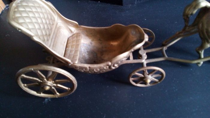 Vintage Brass Horse and Carriage.