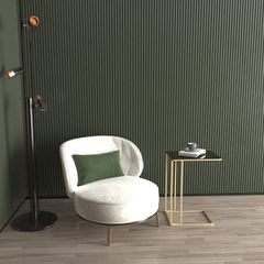 Coffee Tables For Living Room, Tampered Smoked Glass Top, C Table For Sofa With Gold Base, Steel Frame, Durable, Offices Stylish Light Grey, C Shaped Side Table