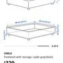 Vimle Footstool Pouffe with storage Grey Image 3