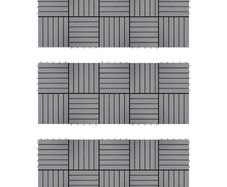 Decking Tiles 30 pcs Grey Wash 30x30 cm Solid Acacia Wood
