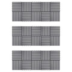 Decking Tiles 30 pcs Grey Wash 30x30 cm Solid Acacia Wood