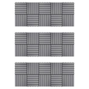 Decking Tiles 30 pcs Grey Wash 30x30 cm Solid Acacia Wood
