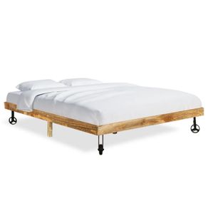 Bed Frame Solid Mango Wood 140x200 cm