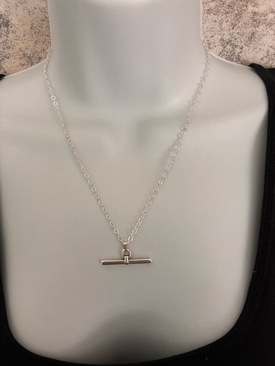 Silver Plated T-bar Necklace